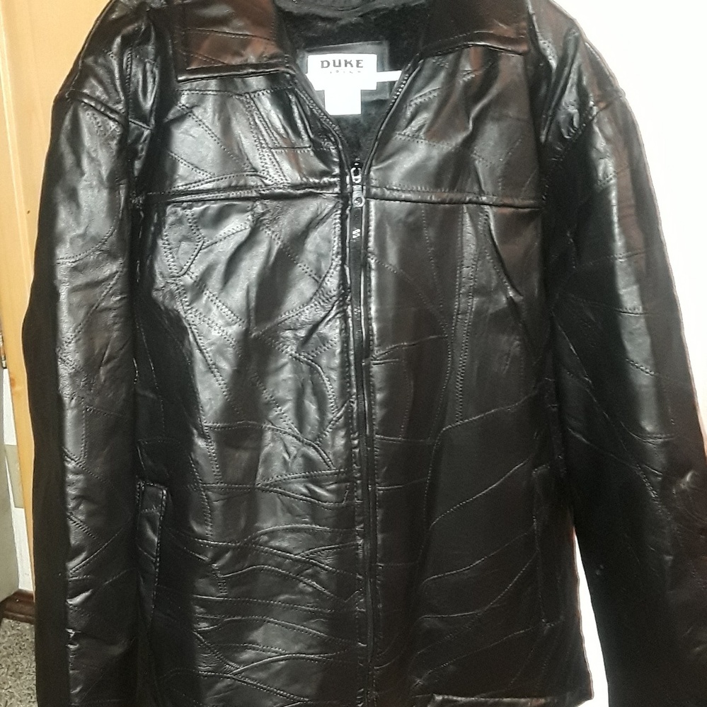 Womens black leather jacket